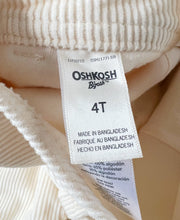 画像をギャラリービューアに読み込む, New OshKosh B’gosh Ivory White Corduroy Overall 4T (100cm)
