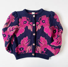 画像をギャラリービューアに読み込む, Vintage Flower Design Knit Cardigan 6 (110-120cm)
