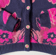 画像をギャラリービューアに読み込む, Vintage Flower Design Knit Cardigan 6 (110-120cm)
