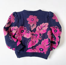 画像をギャラリービューアに読み込む, Vintage Flower Design Knit Cardigan 6 (110-120cm)
