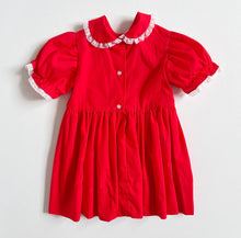 画像をギャラリービューアに読み込む, Vintage Mini World Red Smock Dress 3T (90-95cm)
