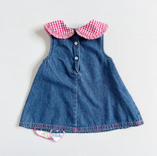 画像をギャラリービューアに読み込む, Vintage Alexis Cupid Bear Appliqués Denim Dress 12M (75cm)
