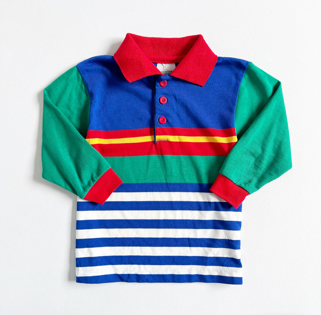 Vintage Healthtex Primary Colorblock Shirts 3T (90-95cm)