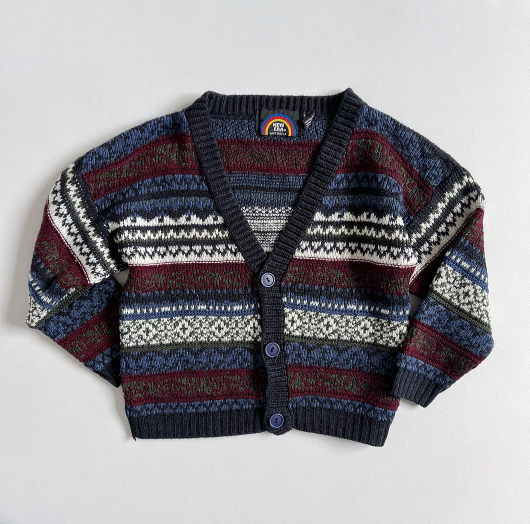 Vintage New Era Wide Size Knit Cardigan Kids 6/7 (120-125cm)