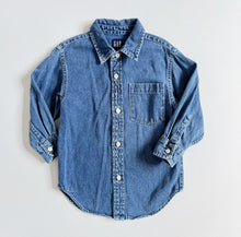 画像をギャラリービューアに読み込む, Y2K GAP Long Length Denim Shirts XXS (3/4T) 95-100cm
