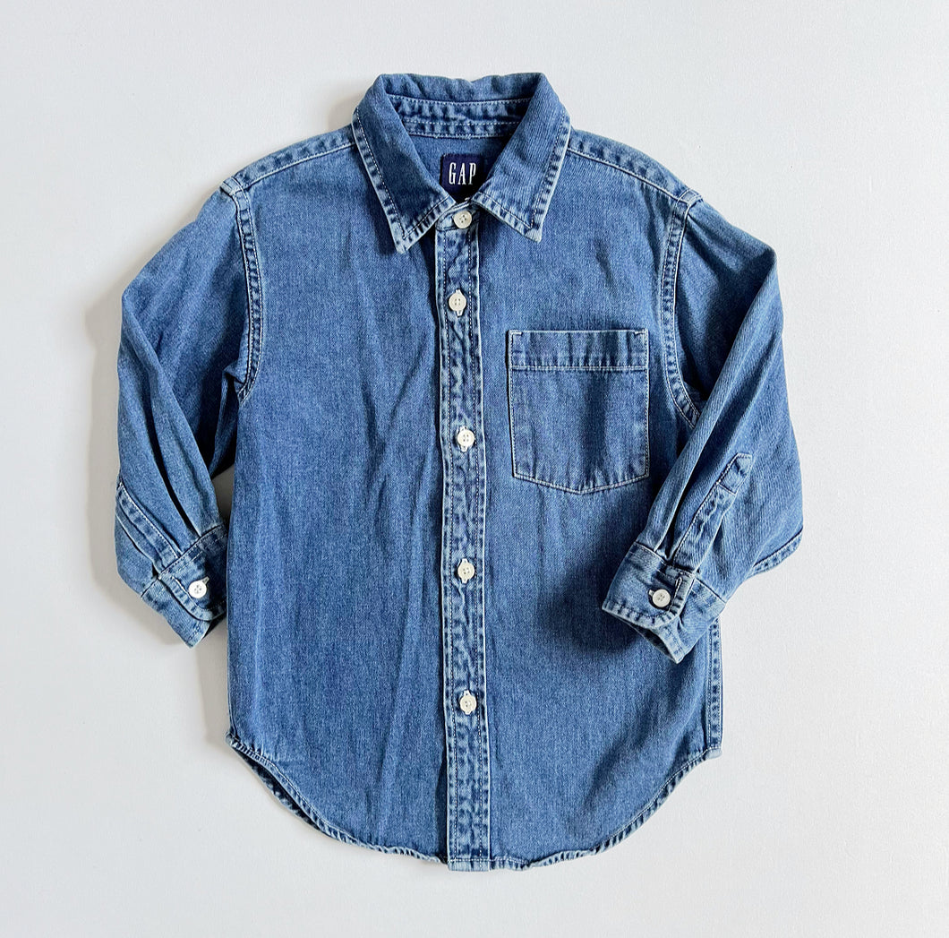 Y2K GAP Long Length Denim Shirts XXS (3/4T) 95-100cm