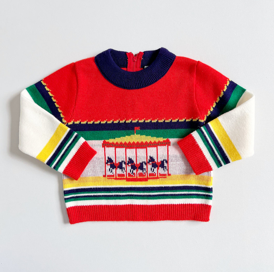 Vintage Merry Go Round Sweater 3T (Best Fits 2T) 85-90cm