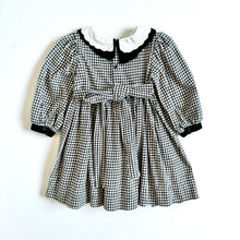 Load image into Gallery viewer, Vintage Carriage Boutiques Black Gingham Smocked Dress 2T (90cm)
