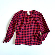 Load image into Gallery viewer, USED OshKosh B’gosh Plaid Blouse &amp; Denim Overall Set 3T (95cm)
