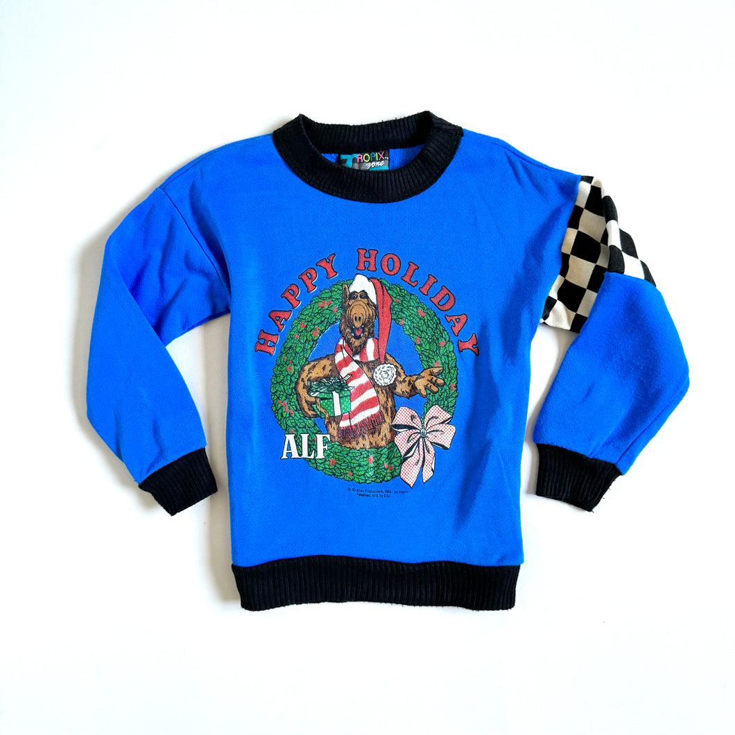 Vintage 1988 ALF Happy Holiday Sweatshirts Blue 5/6 (100-110cm)