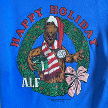 Load image into Gallery viewer, Vintage 1988 ALF Happy Holiday Sweatshirts Blue 5/6 (100-110cm)
