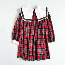 Load image into Gallery viewer, Vintage Bonnie Jean Plaid×Terrier Bib Smocked Dress 5/6T (100-110cm)
