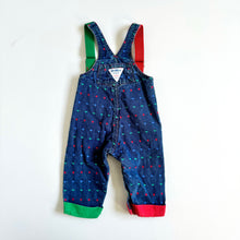 Load image into Gallery viewer, Vintage OshKosh B’gosh Green/Red Denim Suspender Overall 3-6M (60-65cm)
