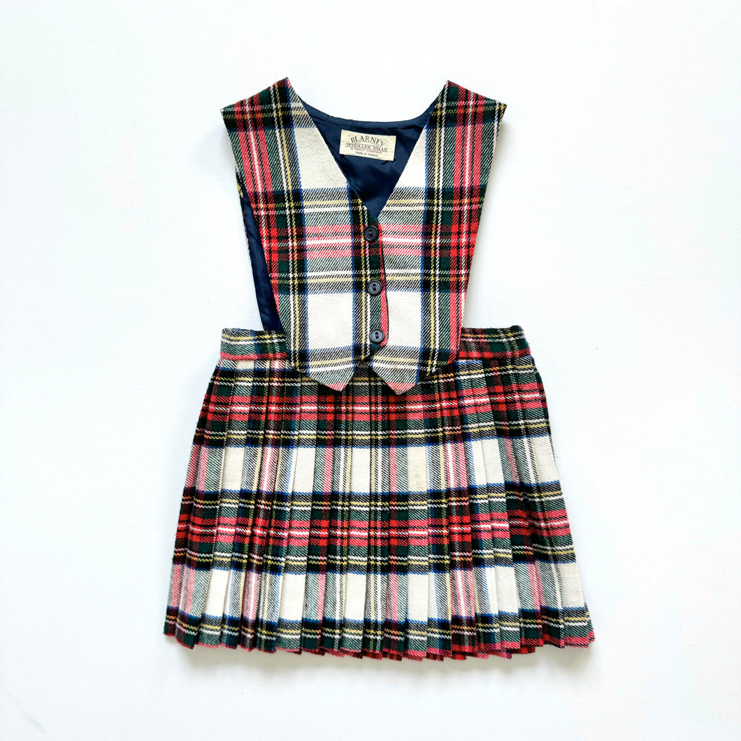 Vintage Ireland Wool Tartan Plaids VestDress 2/3T (90-95cm)