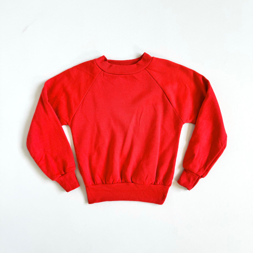 Vintage Red Plain Sweatshirt 5T (Best Fit 3/4T) 95-100cm