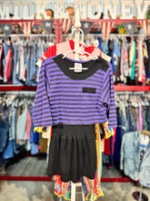 画像をギャラリービューアに読み込む, Vintage Purple×Black Striped T-shirt Dress Kids 6 (110-120cm)
