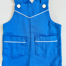 Load image into Gallery viewer, Vintage Magic Years Short Overalls Solid Blue 9-12M
