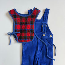 画像をギャラリービューアに読み込む, Vintage Plaid/Blue Corduroy Bib/Collar Size 6 (付け襟/100-110cm)
