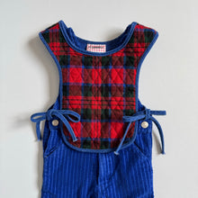 画像をギャラリービューアに読み込む, Vintage Plaid/Blue Corduroy Bib/Collar Size 6 (付け襟/100-110cm)
