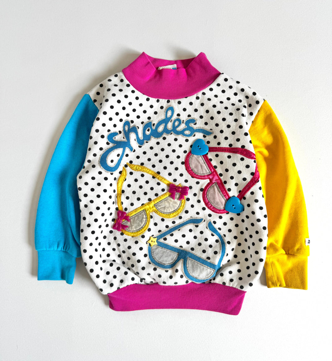 Vintage Sunglasses/Dots  Turtleneck Sweatshirt 4T (100cm)