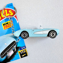 Load image into Gallery viewer, New HotWheels/Barbie Ken’s 1956 Corvette Blue Custom Keychain
