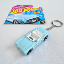 Load image into Gallery viewer, New HotWheels/Barbie Ken’s 1956 Corvette Blue Custom Keychain
