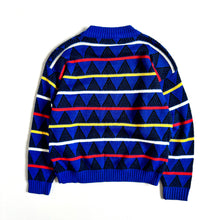 Load image into Gallery viewer, Vintage Hot Fudge Blue Triangle Design Sweater 7/8 (125-130cm)
