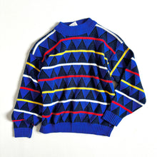 Load image into Gallery viewer, Vintage Hot Fudge Blue Triangle Design Sweater 7/8 (125-130cm)
