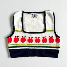 Load image into Gallery viewer, Vintage ‘70s Apple Knit Crop Vest 3/4T (90-100cm)
