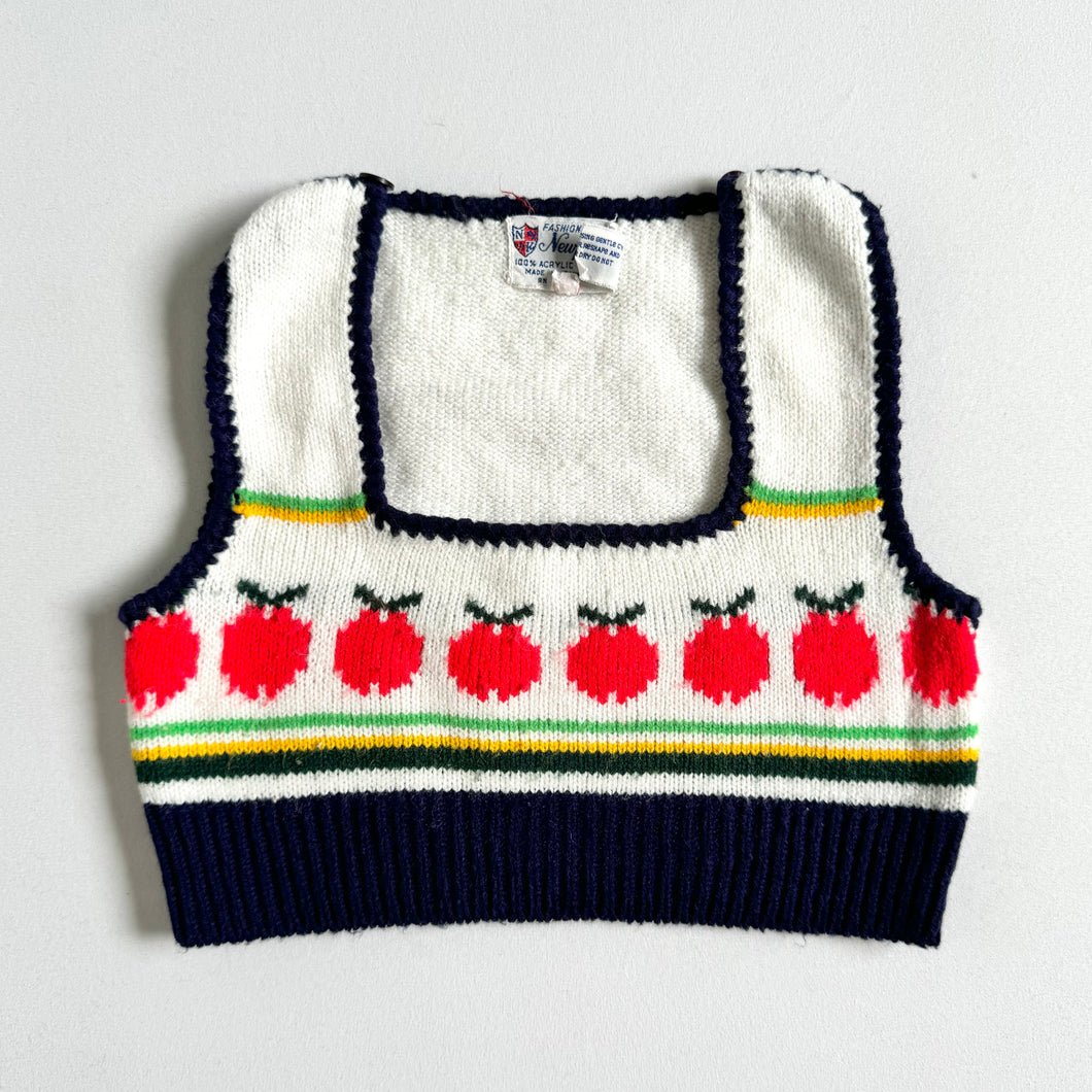 Vintage ‘70s Apple Knit Crop Vest 3/4T (90-100cm)