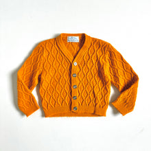 Load image into Gallery viewer, Vintage Mustard Cable Knit Cardigan 2T (90cm)
