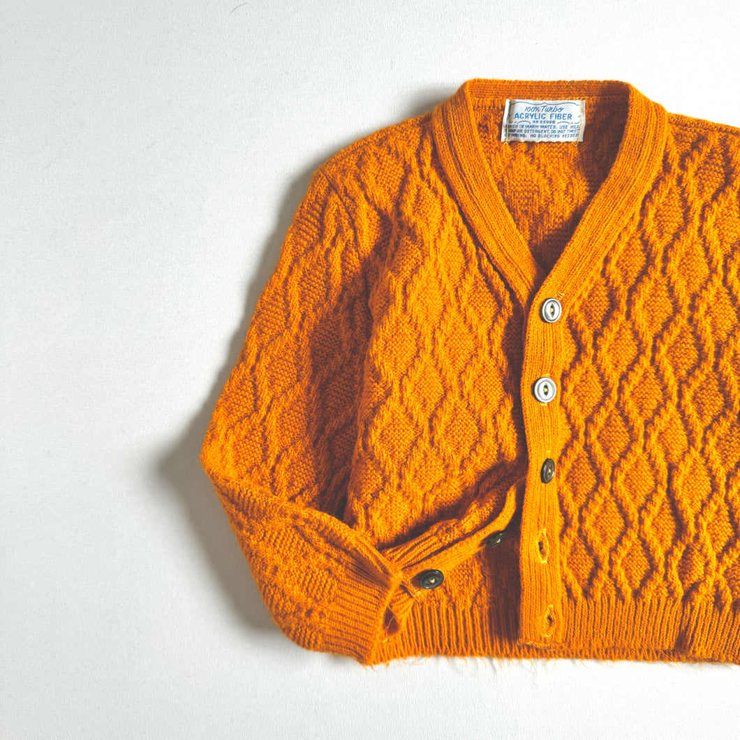 Vintage Mustard Cable Knit Cardigan 2T (90cm)