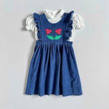 画像をギャラリービューアに読み込む, Vintage Polly Flinders Blouse and Strawberry Corduroy Dress Set 3/4T (95-100cm)
