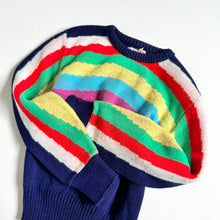 Load image into Gallery viewer, Vintage Rainbow Stripes Knit Sweater 6 (110-120cm)
