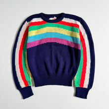 Load image into Gallery viewer, Vintage Rainbow Stripes Knit Sweater 6 (110-120cm)
