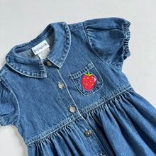 Load image into Gallery viewer, Vintage Buster Brown Strawberry, Fruits and Ant Denim Dress 4T (100cm)
