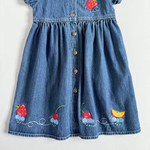 Load image into Gallery viewer, Vintage Buster Brown Strawberry, Fruits and Ant Denim Dress 4T (100cm)
