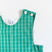 画像をギャラリービューアに読み込む, Vintage Orient Expressed Inc. Green Plaid Smocked Rompers 4T (95-100cm)
