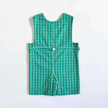 画像をギャラリービューアに読み込む, Vintage Orient Expressed Inc. Green Plaid Smocked Rompers 4T (95-100cm)
