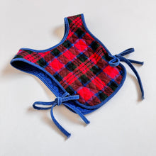 画像をギャラリービューアに読み込む, Vintage Plaid/Blue Corduroy Bib/Collar Size 6 (付け襟/100-110cm)
