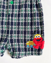 Load image into Gallery viewer, Vintage Sesame Street Elmo Seersucker Short Overall 3-6M (60-65cm)
