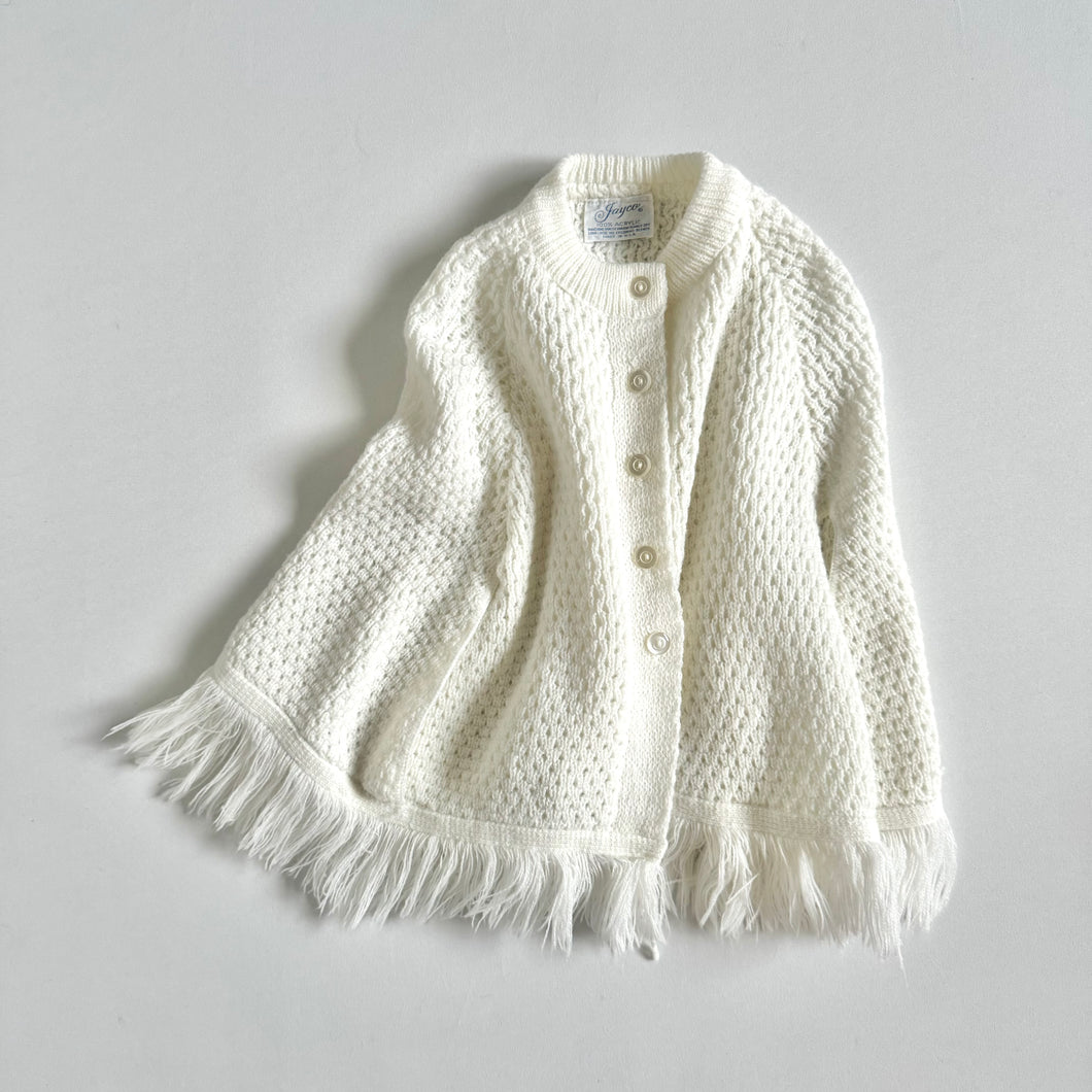 Vintage Jayco White Knit Poncho Sweater 5/6T (100-115cm)