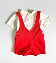 Load image into Gallery viewer, Vintage Sylvia White Shirt &amp; Shortall Outfit 12M (70-75cm)
