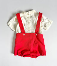 Load image into Gallery viewer, Vintage Sylvia White Shirt &amp; Shortall Outfit 12M (70-75cm)
