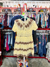 Load image into Gallery viewer, Vintage Ivory/Brown Crochet Dress 24M (80-90cm)
