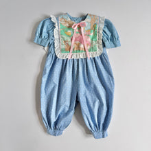 画像をギャラリービューアに読み込む, Vintage Bib Jumpsuit Pastel Blue Approx 12M (70-75cm)
