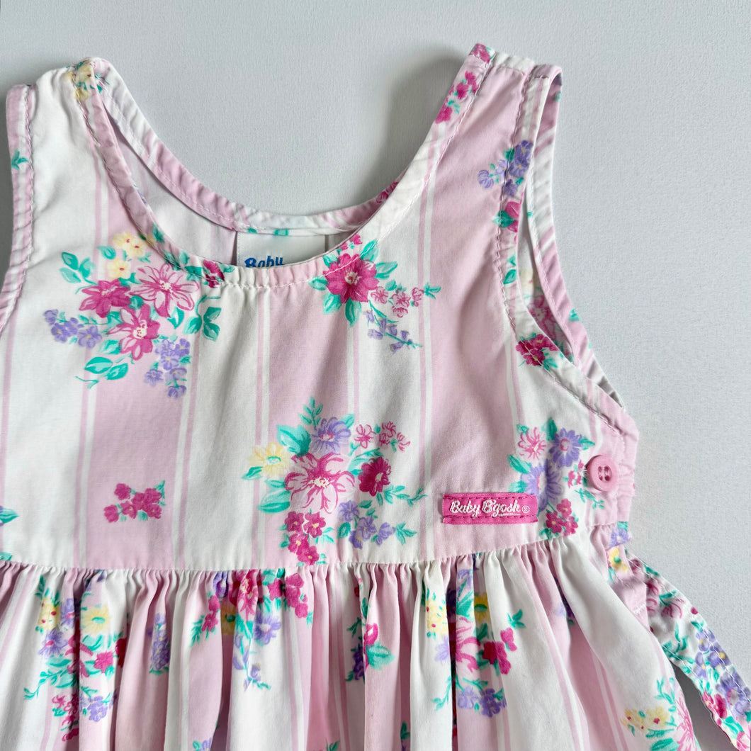 Vintage OshKosh B’gosh Floral×Striped Dress Pink 18M (75-80cm)