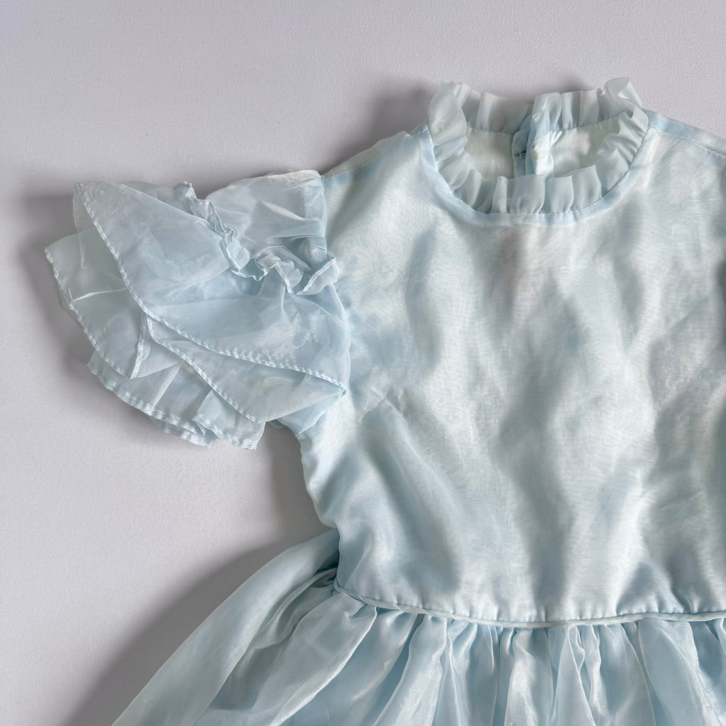 Vintage Martha’s Miniature were fussy Sheer Frill Dress Pastel Blue 4T (100cm)