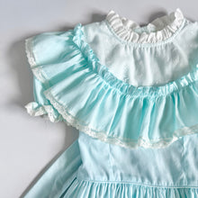 画像をギャラリービューアに読み込む, Vintage Kid’s Avenue Ruffle Dress Pastel Green Size 10 (130-140cm)
