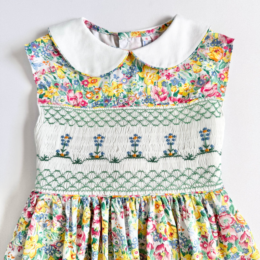 Used Two Silly Kids Floral Smocked Dress 6 (115-120cm)